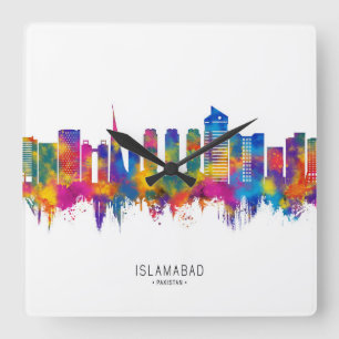 Relógio Quadrado Islamabad Paquistão Skyline