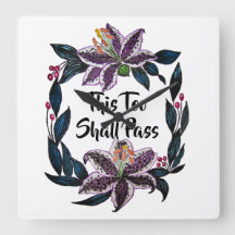 "Isto Também Deve Passar" Aquarela Lily Wreath
