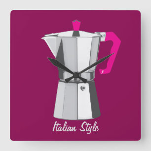 Relógio Quadrado Italiano Moka