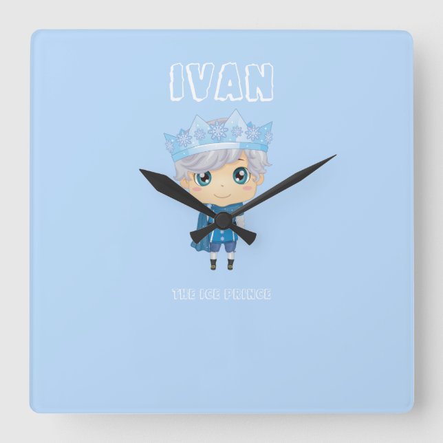 Relógio Quadrado Ivan the ice prince baby wall clock (Frente)