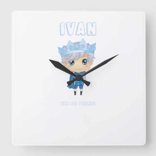 Relógio Quadrado Ivan the ice prince baby wall clock (Frente)