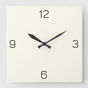 Relógio Quadrado Ivory White FFFFF0 - Opção para Adicionar Nome