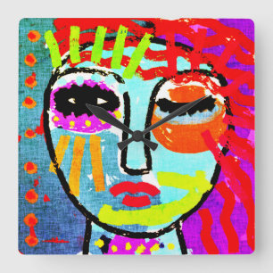 Relógio Quadrado Já tive bastante Abstrato de arte original