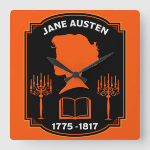 Relógio Quadrado Jane Austen English Novelist