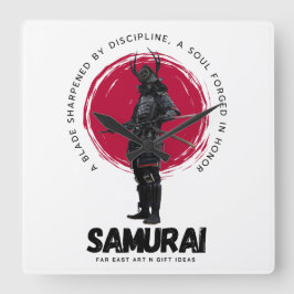 Relógio Quadrado Japanese Samarai Wall Clock 