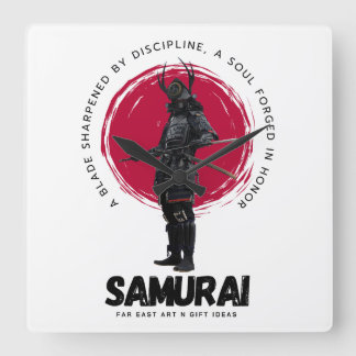 Relógio Quadrado Japanese Samarai Wall Clock 