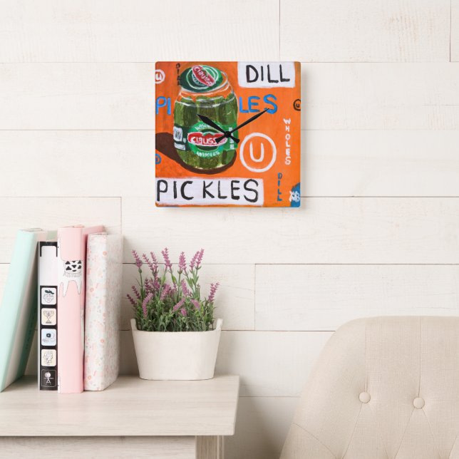 Relógio Quadrado Jar of Pickles (Sala de leitura)