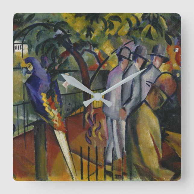 Relógio Quadrado Jardim zoológico de August Macke | mim (Frente)