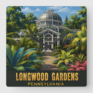 Relógio Quadrado Jardins de Longwood Viagens Horticulturais pela Pe
