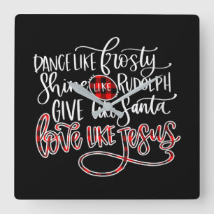 Relógio Quadrado Jesus Amor   Dança Como Um Brilho Sorridente Como 