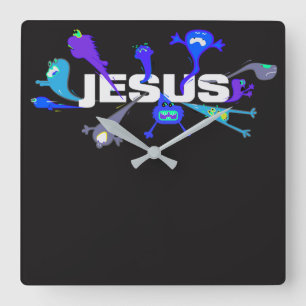 Relógio Quadrado Jesus assustador