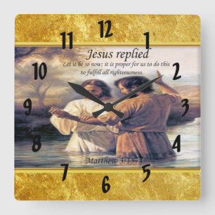 Relógio Quadrado Jesus Cristo Batismo imagem um