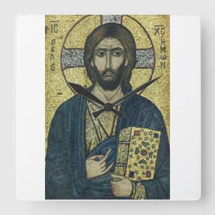 Relógio Quadrado Jesus Cristo Pantocrator
