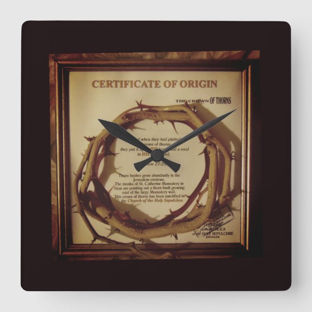 RELÓGIO QUADRADO JESUS CROWN DE THORNS (Frente)