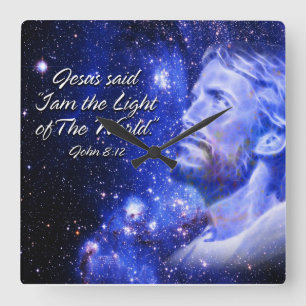 Relógio Quadrado Jesus disse que eu sou. WallClock