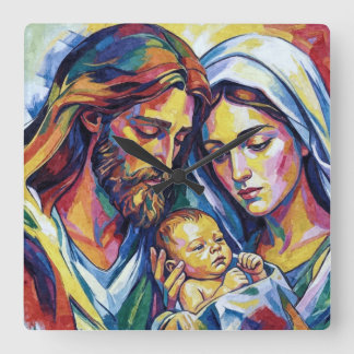 Relógio Quadrado Jésus Marie et Joseph
