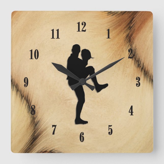 Relógio Quadrado Jogador de basebol antigo Winduz (Frente)