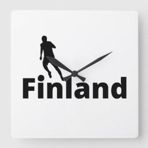 Relógio Quadrado Jogador de futebol finlandês usando ponto como bo