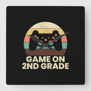 Relógio Quadrado Jogo De Professores Da Classe segundo No Nível Do
