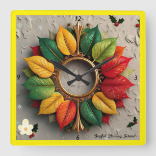 Relógio Quadrado "Joia festiva de inverno"