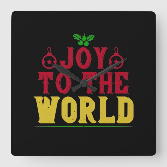 Relógio Quadrado Joy To The World (Frente)
