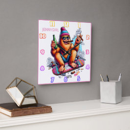 Relógio Quadrado Joyful festejando com amigos