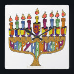 Relógio Quadrado Judaica Happy Hanukkah Dreidel Menorah<br><div class="desc">Você está vendo The Lee Hiller Designs Collection of Home and Office Decor,  Roupa,  Gifts and Coleções. As Designs incluem Lee Hiller Photoographic e Mixed Media Digital Art Collection. Você pode ver sua fotografia da Nature em http://HikeOurPlanet.com/ e seguir seu blog de caminhada no Hot Primavera National Park.</div>