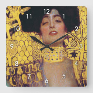 Relógio Quadrado Judith (Lady in Dourado), Gustav Klimt