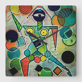 Relógio Quadrado "Juggler" Wall Clock