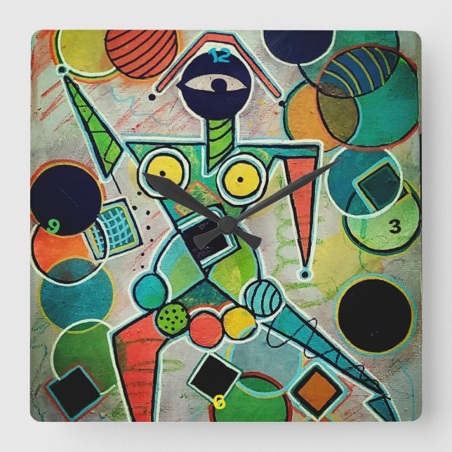 Relógio Quadrado "Juggler" Wall Clock (Frente)