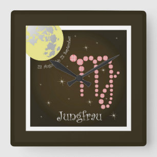 Relógio Quadrado Jungfrau 23. Agosto bis 23. Setembro Uhr
