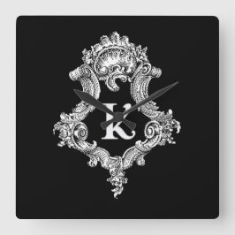 Relógio Quadrado K Monograma Inicial