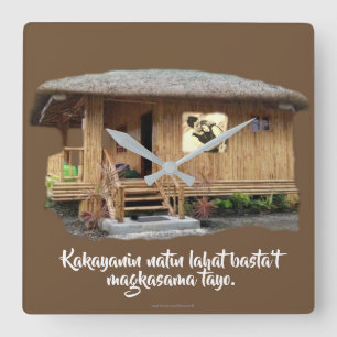 Relógio Quadrado Kakayanin natin lahat't magkasama tayo