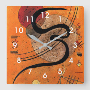 Relógio Quadrado Kandinsky - Linha de humor, abstrato de arte color