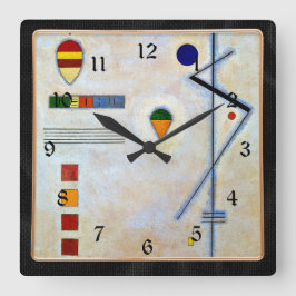 Relógio Quadrado Kandinsky - Von-Zu, abstrato trabalho de arte de c