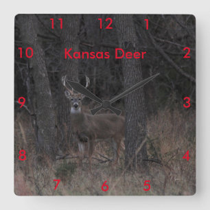 Relógio Quadrado Kansas Deer CLOCK