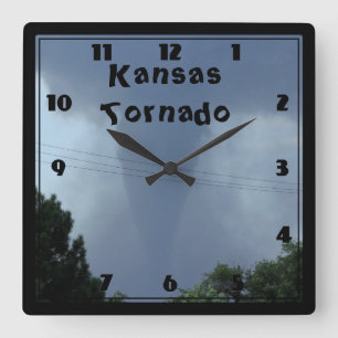 Relógio Quadrado Kansas Tornado CLOCK