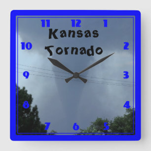 Relógio Quadrado Kansas Tornado CLOCK