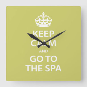 Relógio Quadrado Keep Calm and Go To the Spa