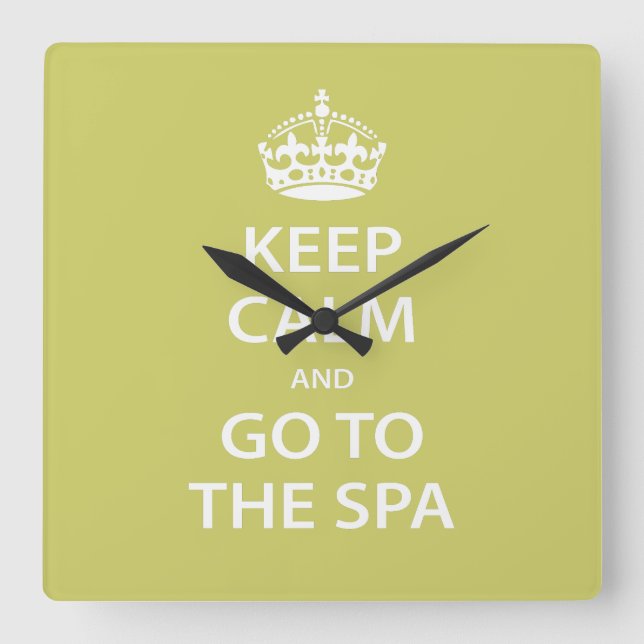 Relógio Quadrado Keep Calm and Go To the Spa (Frente)