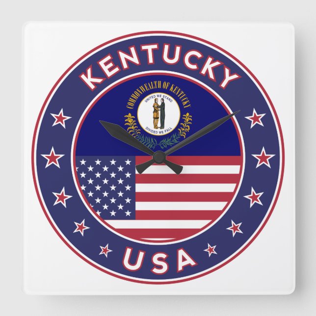 Relógio Quadrado Kentucky (Frente)
