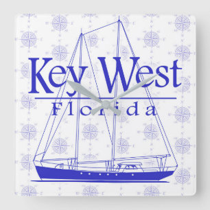 Relógio Quadrado Key West Florida - Navegação
