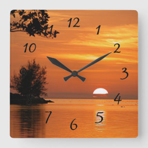 Relógio Quadrado Key West Sunset Large Clock