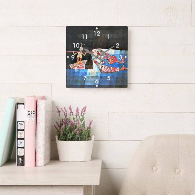 Relógio Quadrado Klee - O Marítimo (Sala de leitura)