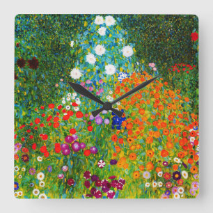 Relógio Quadrado Klimtの『花園』の壁掛け時計