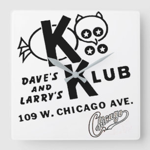 Relógio Quadrado KOO KOO KLUB, Chicago, Illinois