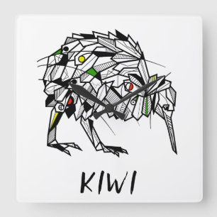 Relógio Quadrado Koru kiwi