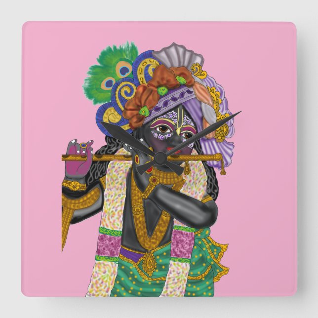 Relógio Quadrado Krishna Wall Clock (Frente)