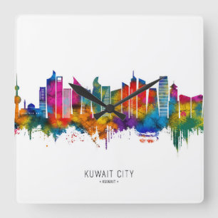 Relógio Quadrado Kuwait City Kuwait Skyline