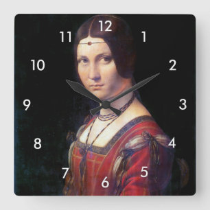 Relógio Quadrado La Belle Ferronniere, Leonardo da Vinci